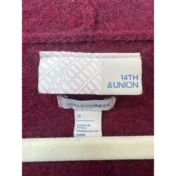 14th and Union Cashmere Open Front Cardigan Sweater Women Small Red Asymmetrical - Picture 4 of 9